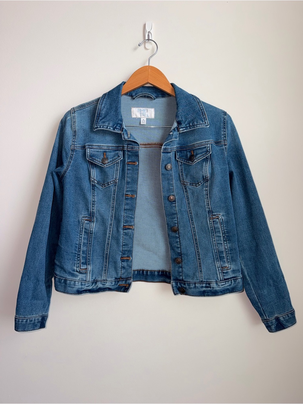 Time and Tru Medium Blue Denim Jacket with Button Front
